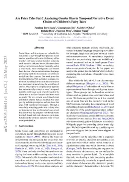 Are Fairy Tales Fair? Analyzing Gender Bias in Temporal Narrative Event
  Chains of Children's Fairy Tales