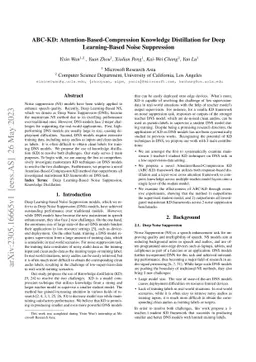 ABC-KD: Attention-Based-Compression Knowledge Distillation for Deep
  Learning-Based Noise Suppression