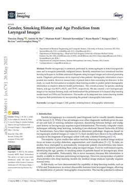 Gender, Smoking History and Age Prediction from Laryngeal Images
