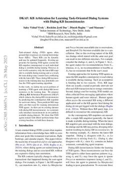 DKAF: KB Arbitration for Learning Task-Oriented Dialog Systems with
  Dialog-KB Inconsistencies
