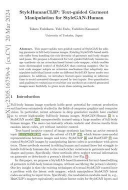 StyleHumanCLIP: Text-guided Garment Manipulation for StyleGAN-Human