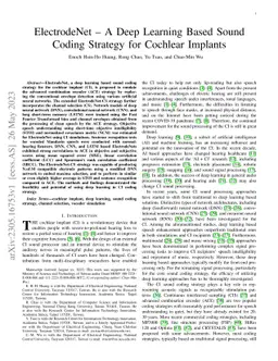 ElectrodeNet -- A Deep Learning Based Sound Coding Strategy for Cochlear
  Implants