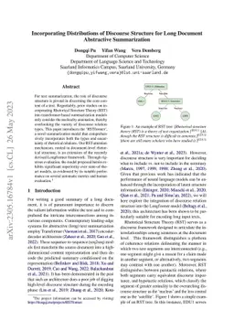 Incorporating Distributions of Discourse Structure for Long Document
  Abstractive Summarization