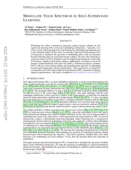 Modulate Your Spectrum in Self-Supervised Learning