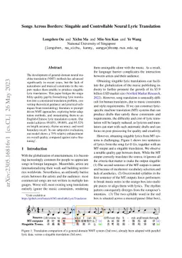 Songs Across Borders: Singable and Controllable Neural Lyric Translation