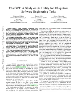 ChatGPT: A Study on its Utility for Ubiquitous Software Engineering
  Tasks