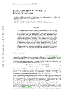 Lagrangian Flow Networks for Conservation Laws