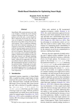 Model-Based Simulation for Optimising Smart Reply