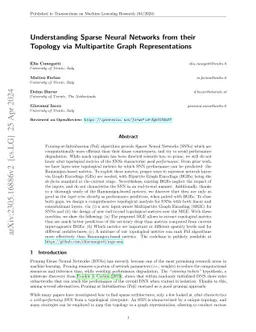 Understanding Sparse Neural Networks from their Topology via
  Multipartite Graph Representations