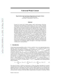 Universal Weak Coreset