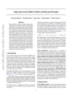 Improving Neural Additive Models with Bayesian Principles