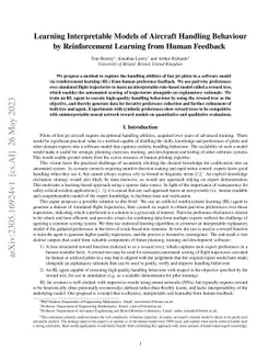 Learning Interpretable Models of Aircraft Handling Behaviour by
  Reinforcement Learning from Human Feedback