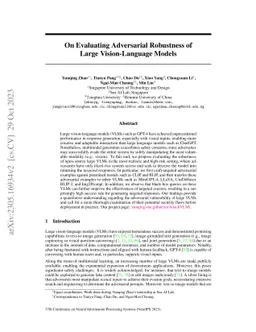 On Evaluating Adversarial Robustness of Large Vision-Language Models