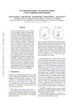 Few-shot Fine-tuning vs. In-context Learning: A Fair Comparison and
  Evaluation