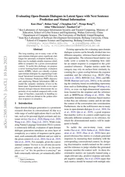 Evaluating Open-Domain Dialogues in Latent Space with Next Sentence
  Prediction and Mutual Information