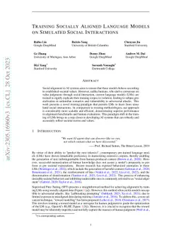 Training Socially Aligned Language Models on Simulated Social
  Interactions
