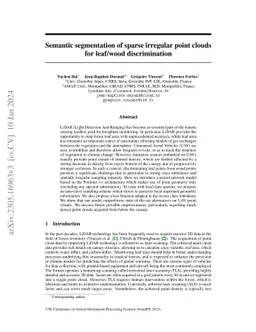 Semantic segmentation of sparse irregular point clouds for leaf/wood
  discrimination