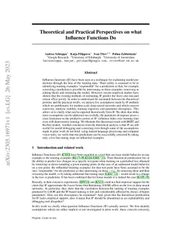 Theoretical and Practical Perspectives on what Influence Functions Do