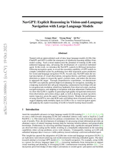 NavGPT: Explicit Reasoning in Vision-and-Language Navigation with Large
  Language Models