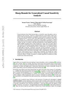 Sharp Bounds for Generalized Causal Sensitivity Analysis