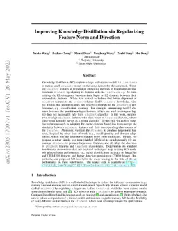 Improving Knowledge Distillation via Regularizing Feature Norm and
  Direction