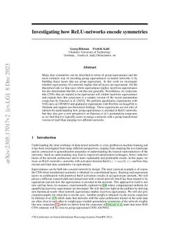 Investigating how ReLU-networks encode symmetries