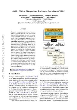 Diable: Efficient Dialogue State Tracking as Operations on Tables