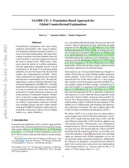 GLOBE-CE: A Translation-Based Approach for Global Counterfactual
  Explanations