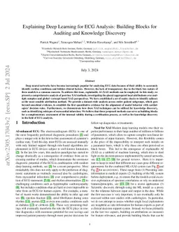 Explaining Deep Learning for ECG Analysis: Building Blocks for Auditing
  and Knowledge Discovery