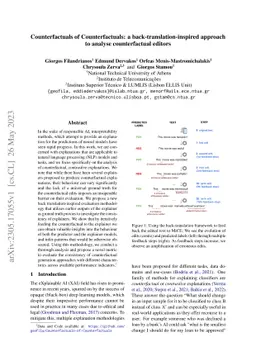 Counterfactuals of Counterfactuals: a back-translation-inspired approach
  to analyse counterfactual editors