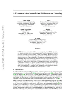 A Framework for Incentivized Collaborative Learning