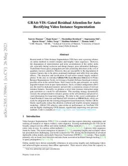 GRAtt-VIS: Gated Residual Attention for Auto Rectifying Video Instance
  Segmentation