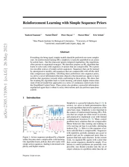 Reinforcement Learning with Simple Sequence Priors