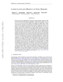 Large Language Models as Tool Makers