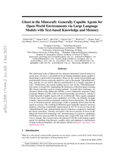 Ghost in the Minecraft: Generally Capable Agents for Open-World
  Environments via Large Language Models with Text-based Knowledge and Memory