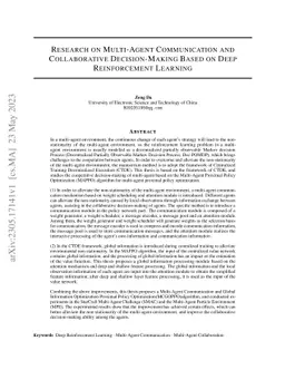 Research on Multi-Agent Communication and Collaborative Decision-Making
  Based on Deep Reinforcement Learning