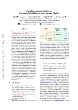 From Dogwhistles to Bullhorns: Unveiling Coded Rhetoric with Language
  Models
