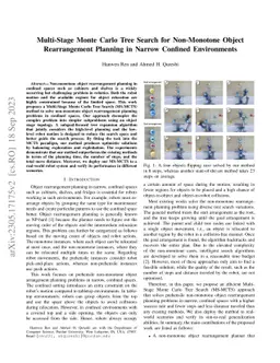 Multi-Stage Monte Carlo Tree Search for Non-Monotone Object
  Rearrangement Planning in Narrow Confined Environments