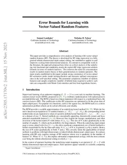 Error Bounds for Learning with Vector-Valued Random Features