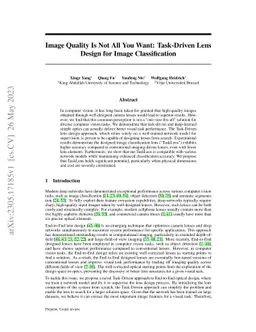 Image Quality Is Not All You Want: Task-Driven Lens Design for Image
  Classification