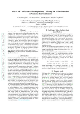 MT-SLVR: Multi-Task Self-Supervised Learning for Transformation
  In(Variant) Representations
