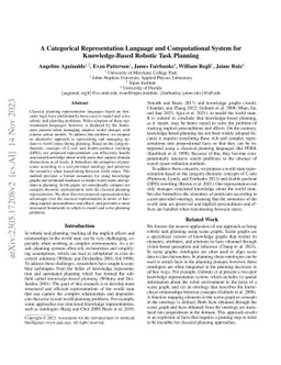 A Categorical Representation Language and Computational System for
  Knowledge-Based Planning
