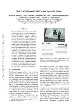 BIG-C: a Multimodal Multi-Purpose Dataset for Bemba