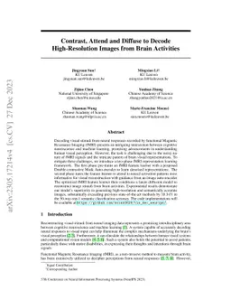 Contrast, Attend and Diffuse to Decode High-Resolution Images from Brain
  Activities