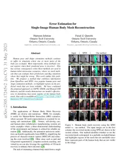 Error Estimation for Single-Image Human Body Mesh Reconstruction