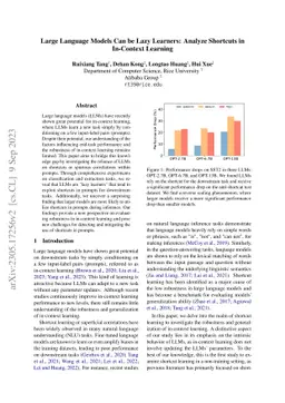 Large Language Models Can be Lazy Learners: Analyze Shortcuts in
  In-Context Learning