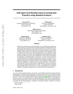 Self-Supervised Reinforcement Learning that Transfers using Random
  Features