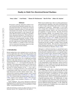 Duality in Multi-View Restricted Kernel Machines