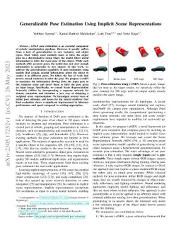 Generalizable Pose Estimation Using Implicit Scene Representations