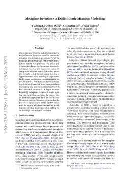 Metaphor Detection via Explicit Basic Meanings Modelling